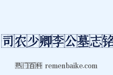 司农少卿李公墓志铭是什么意思的图片